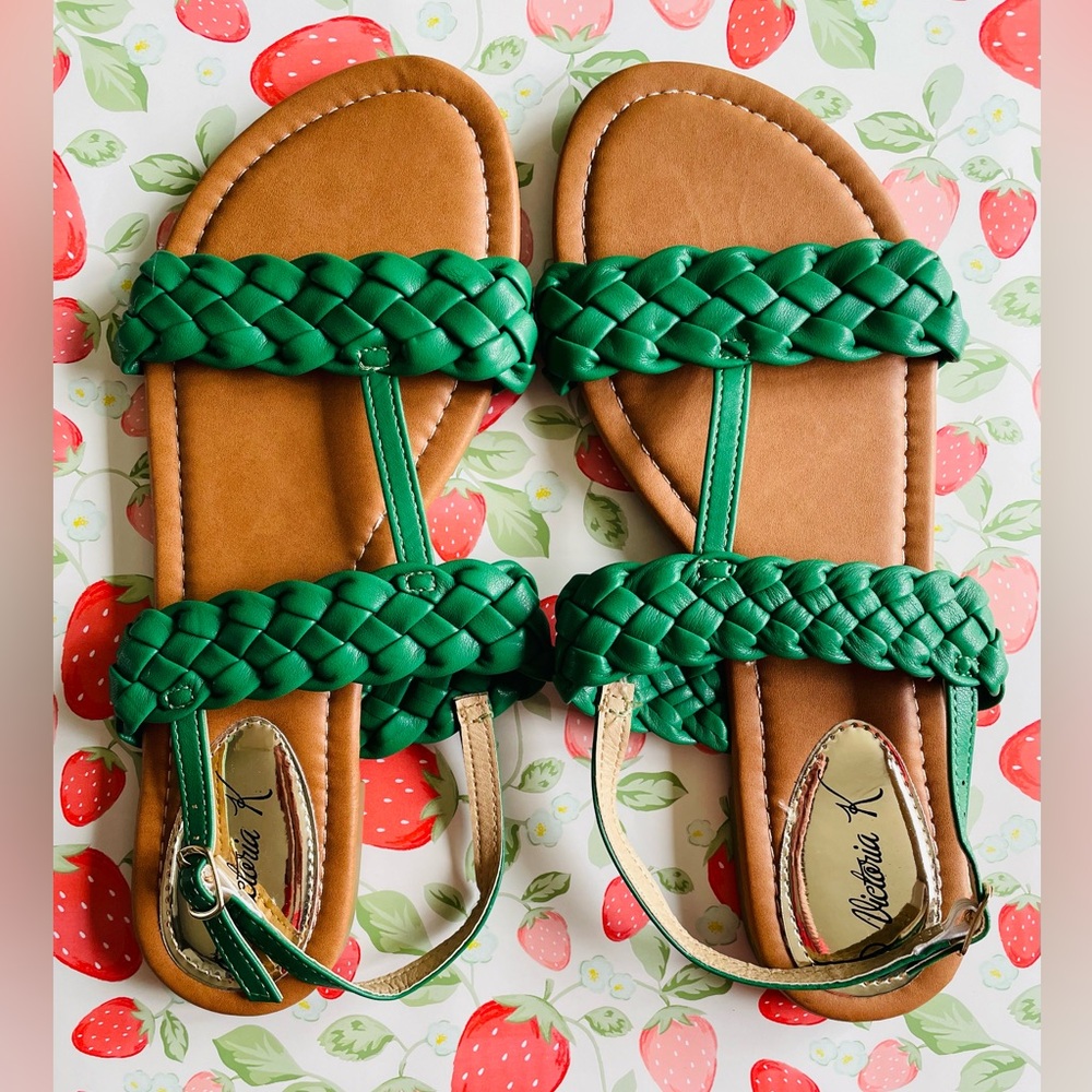 Green Braided Sandals